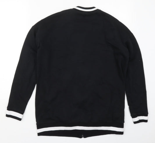 ASOS Womens Black  Cotton Full Zip Sweatshirt Size 10  Zip