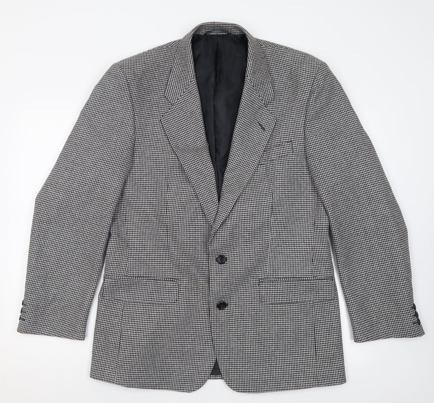 Scott International Mens White Plaid Polyester Jacket Suit Jacket Size 40