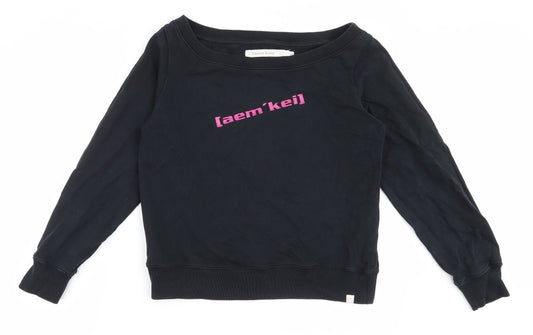 Aem Kei Womens Black  100% Cotton Pullover Sweatshirt Size L  Pullover