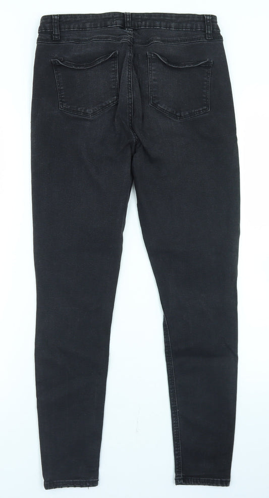 Denim Co Womens Black  Cotton Skinny Jeans Size 12 L26 in Regular Button