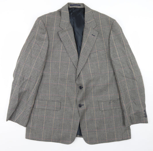 West Brook Mens Beige Houndstooth Wool Jacket Blazer Size 44