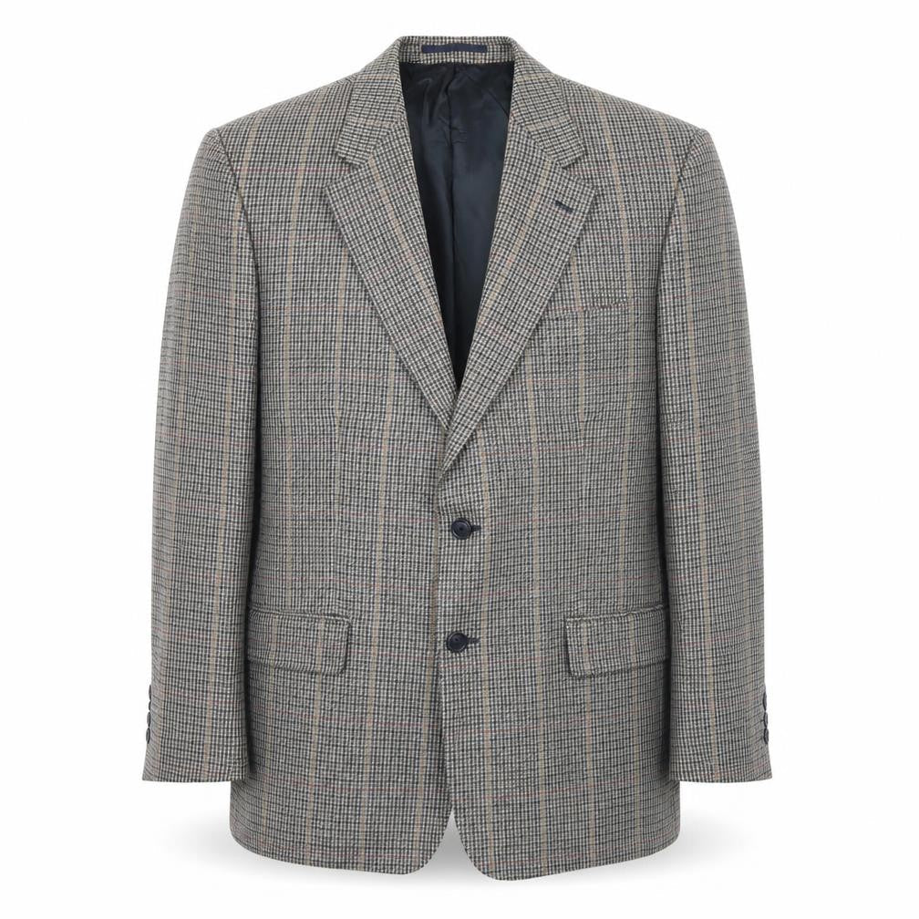 West Brook Mens Beige Houndstooth Wool Jacket Blazer Size 44