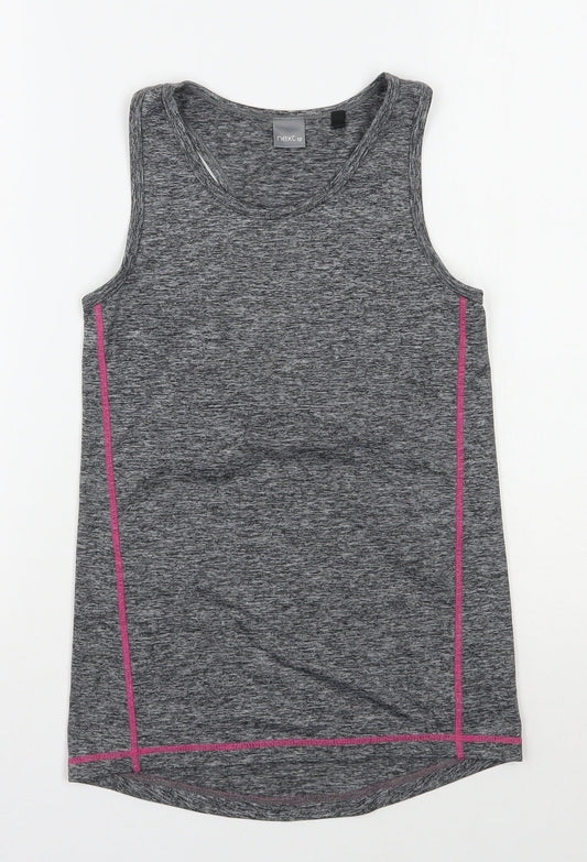 NEXT Girls Grey  Polyester Jersey Tank Size 9 Years Scoop Neck Pullover