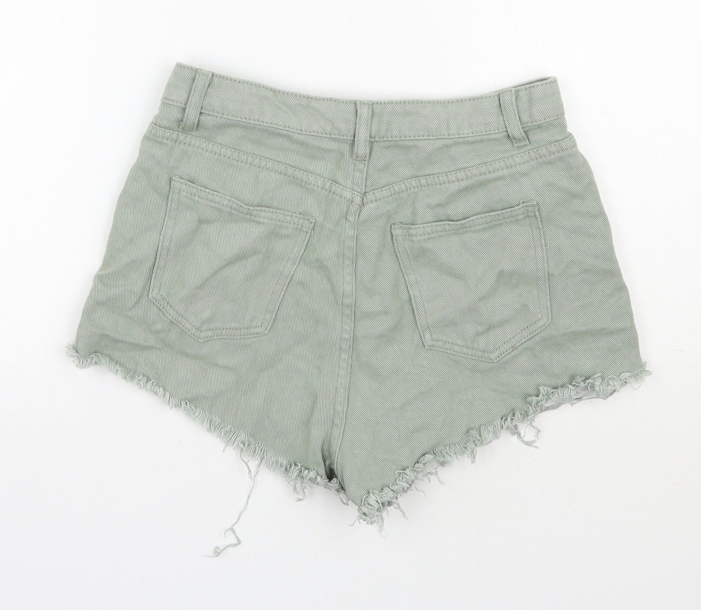 SheIn Womens Green  Cotton Hot Pants Shorts Size S L3 in Regular Zip