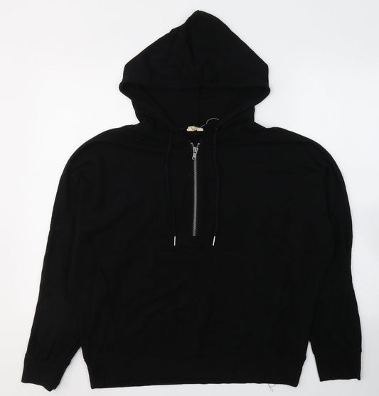 Cable & Gauge Womens Black  Viscose Pullover Hoodie Size L  Pullover