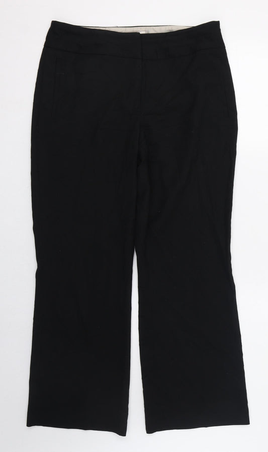 NEXT Womens Black  Polyester Trousers  Size 10 L28 in Regular Zip