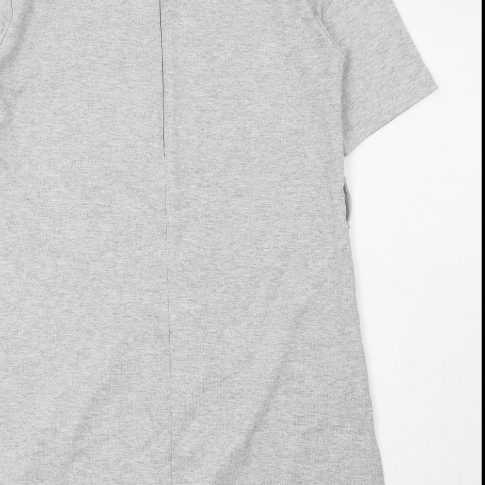 Autograph Womens Grey  Viscose T-Shirt Dress  Size 10  Round Neck Zip