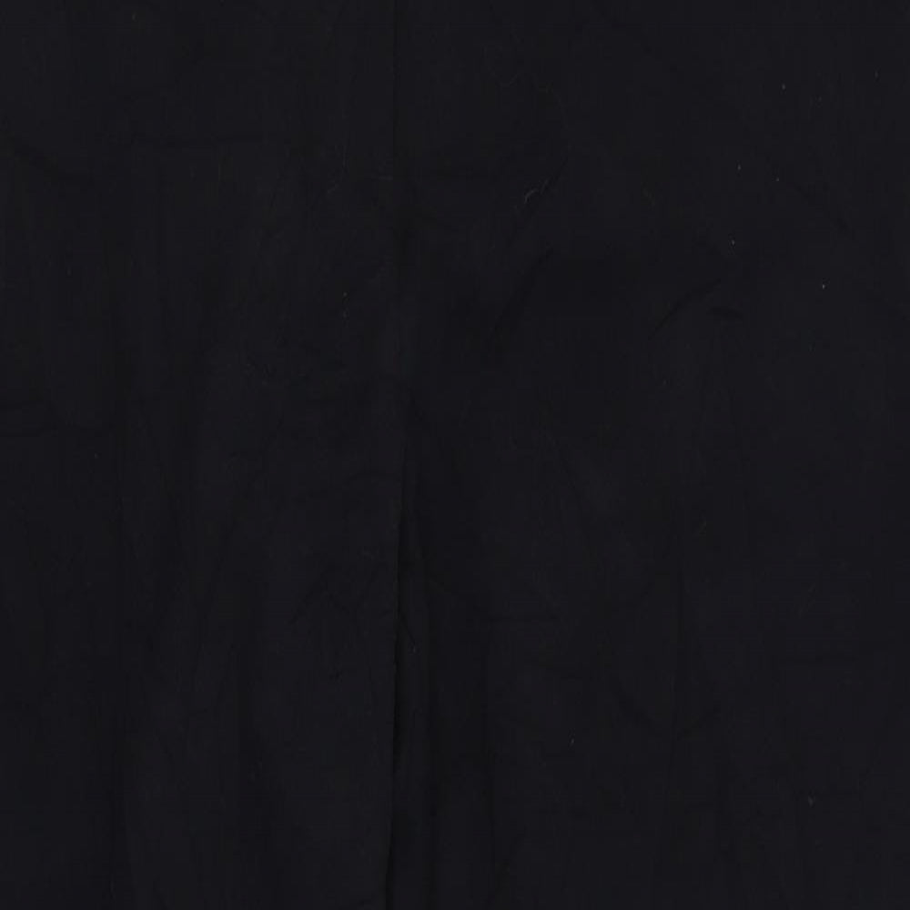Marks and Spencer Womens Black  Polyester Trousers  Size 14 L26 in Regular Zip