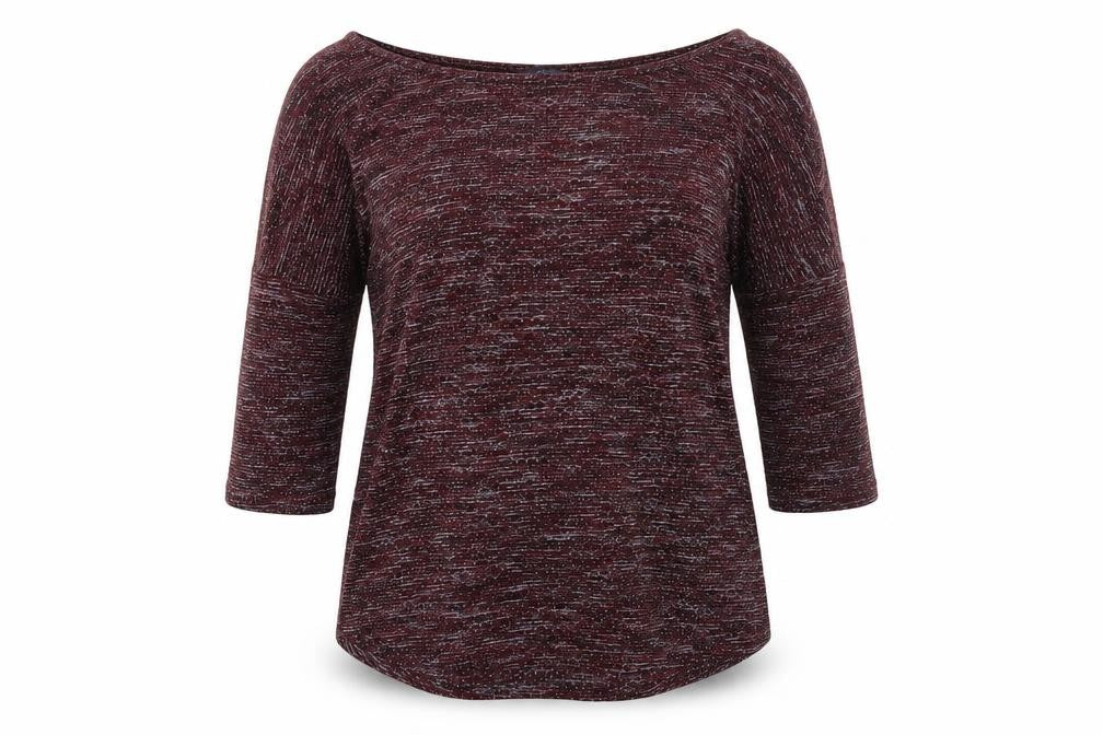 Marks and Spencer Womens Purple  Viscose Basic T-Shirt Size 8 Round Neck