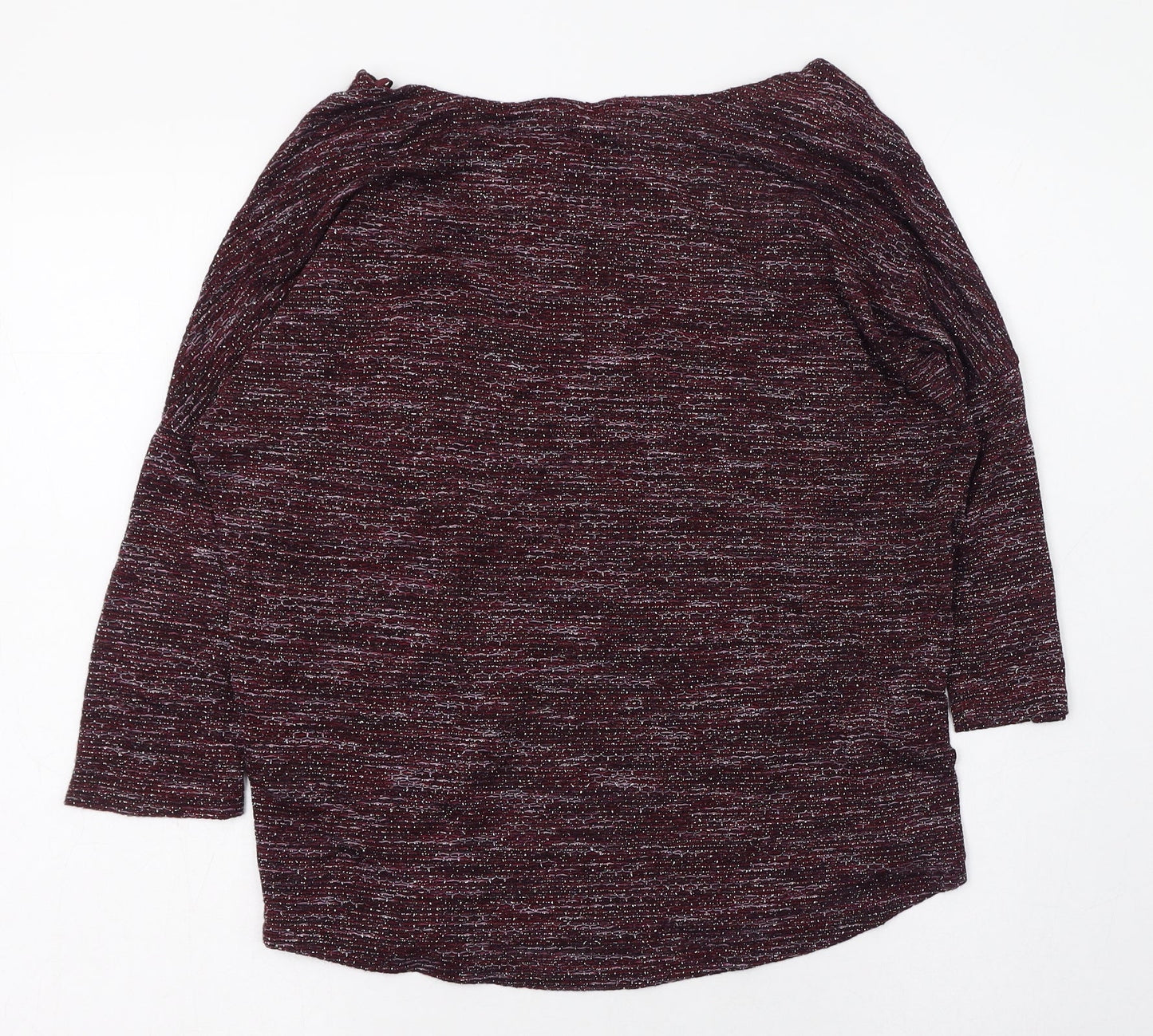 Marks and Spencer Womens Purple  Viscose Basic T-Shirt Size 8 Round Neck