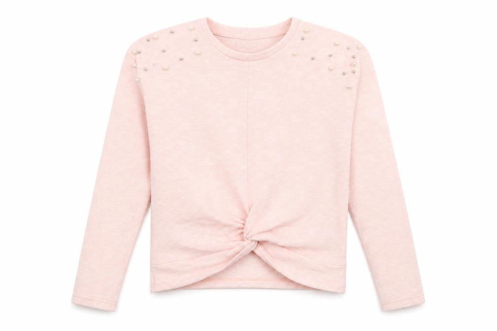Matalan Girls Pink Crew Neck  Viscose Pullover Jumper Size 10 Years
