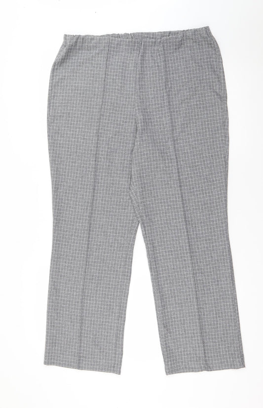 Preworn Womens Grey  Polyester Carrot Trousers Size 12 L25.5 in Regular