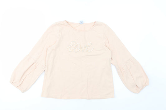 TU Girls Pink  Cotton Pullover Sweatshirt Size 8 Years  Pullover - Love