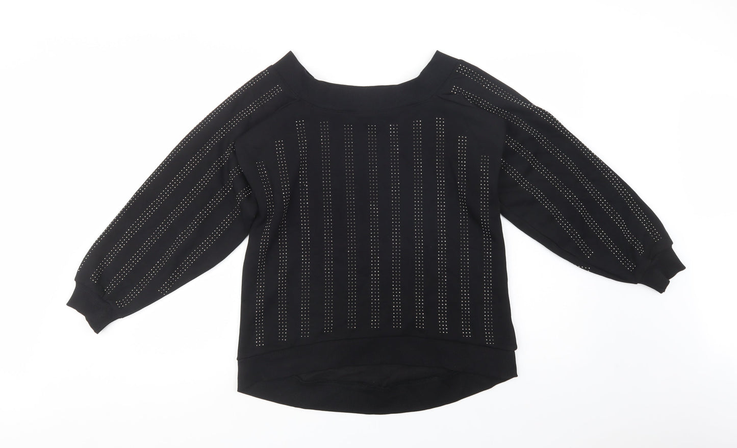 River Island Womens Black  Cotton Pullover Sweatshirt Size XS  Pullover