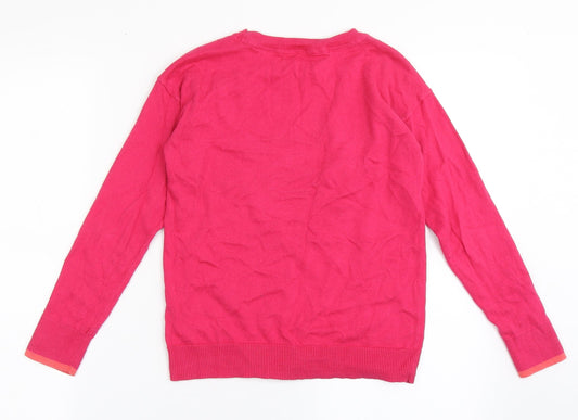Gap  Girls Pink Round Neck  100% Cotton Pullover Jumper Size M  Pullover - Star