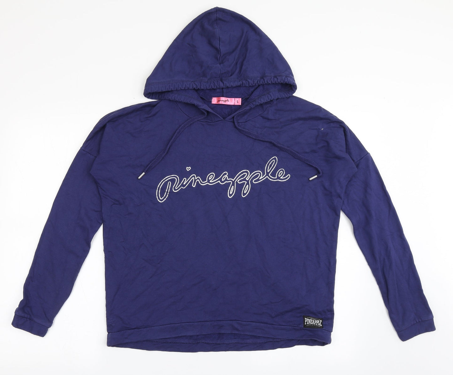Pineapple Womens Blue  Viscose Pullover Hoodie Size S  Pullover