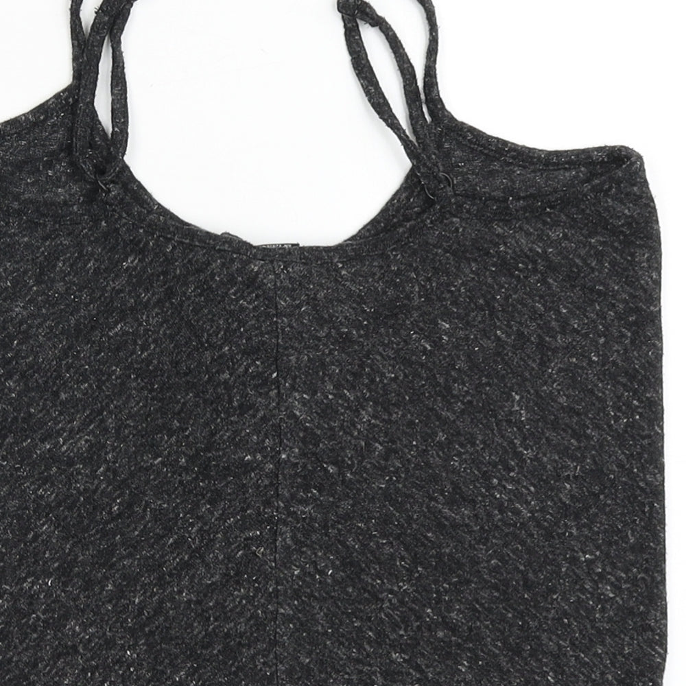 FACTORIE Womens Grey  Polyester Cropped T-Shirt Size S Round Neck