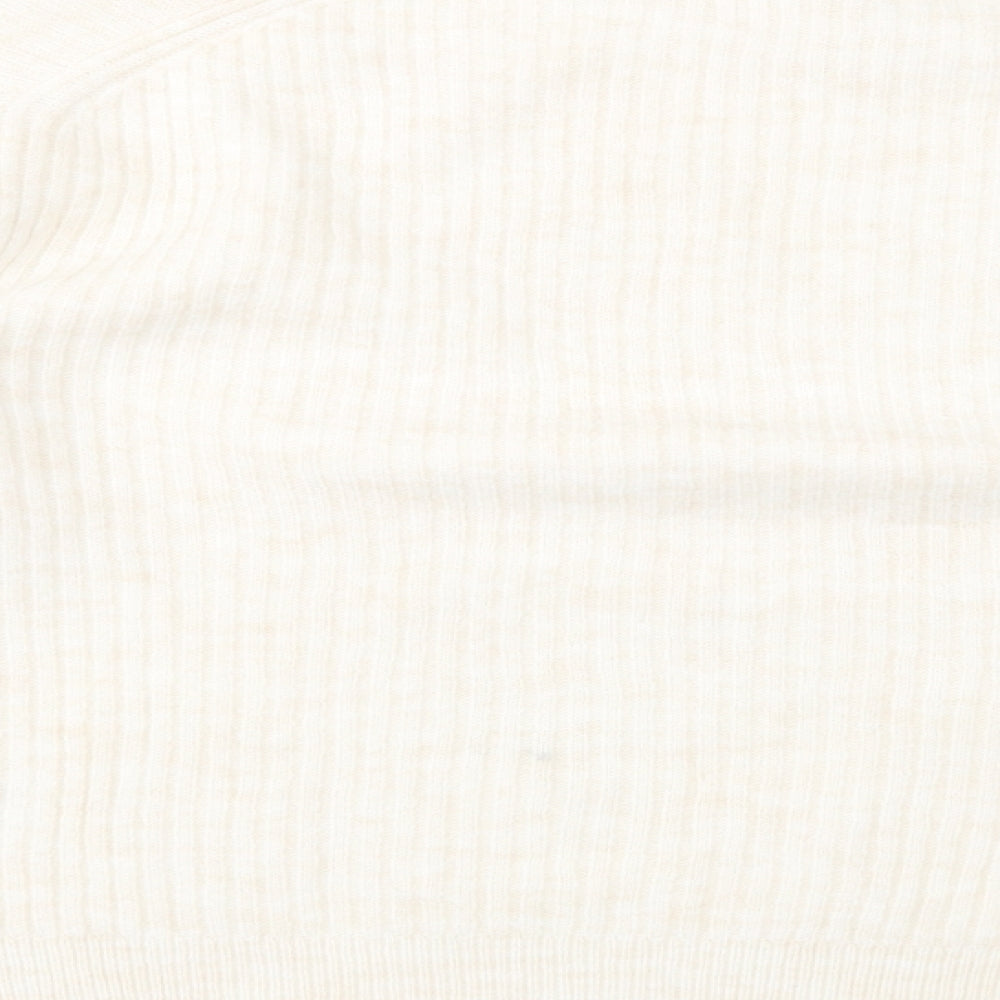 H&M Womens Beige Crew Neck  Polyester Pullover Jumper Size M