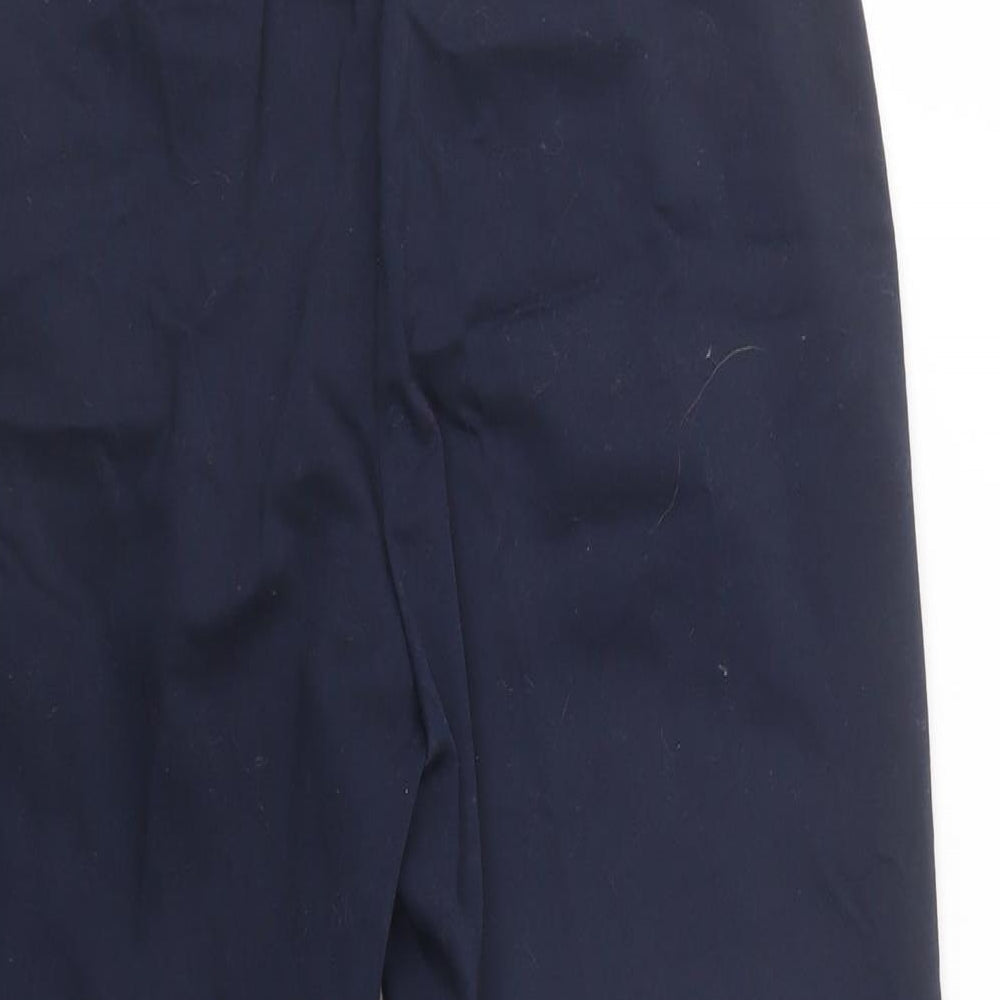 Marks Womens Blue  Cotton Dress Pants Trousers Size 8 L24 in Regular Button