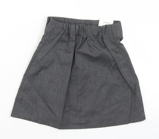 Matalan Girls Grey  Polyester Pleated Skirt Size 3 Years  Regular  - School Wear