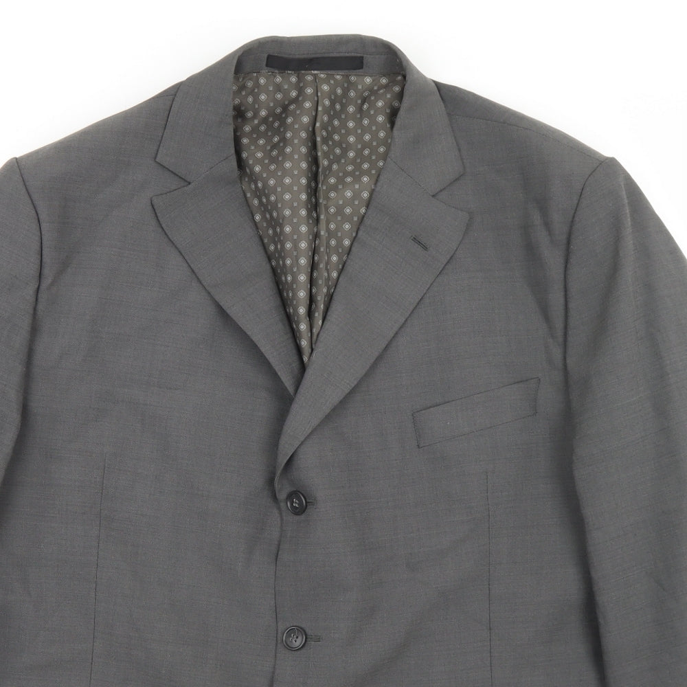 Marks and Spencer Mens Grey  Polyester Jacket Blazer Size 46