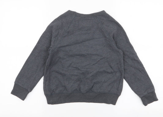 NEXT Boys Grey  Cotton Pullover Sweatshirt Size 7 Years  Pullover - Cool Story Santa, Christmas