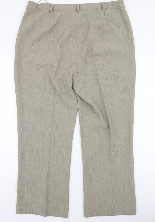 Alexara Womens Green  Polyester Trousers  Size 18 L27 in Regular Zip