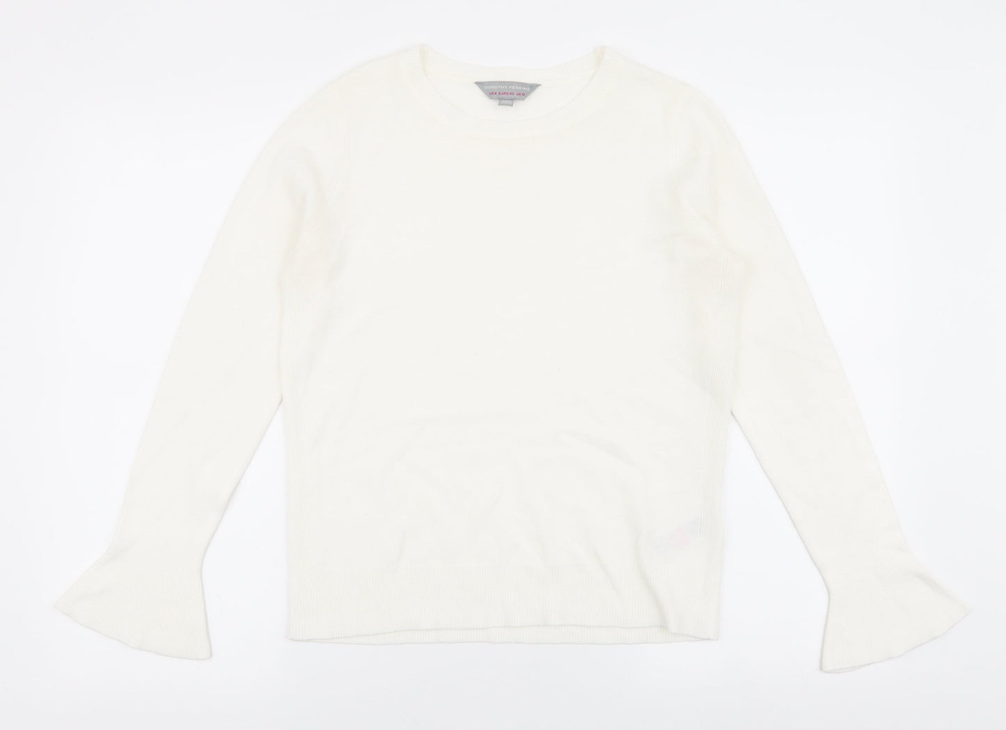 dorothy perkins  Womens White Round Neck  Acrylic Pullover Jumper Size 12