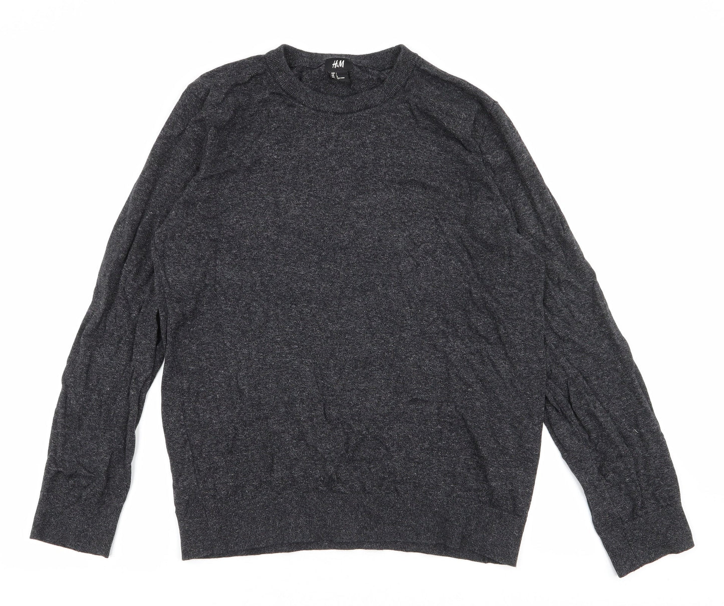 H&M Mens Grey  Cotton Pullover Sweatshirt Size L