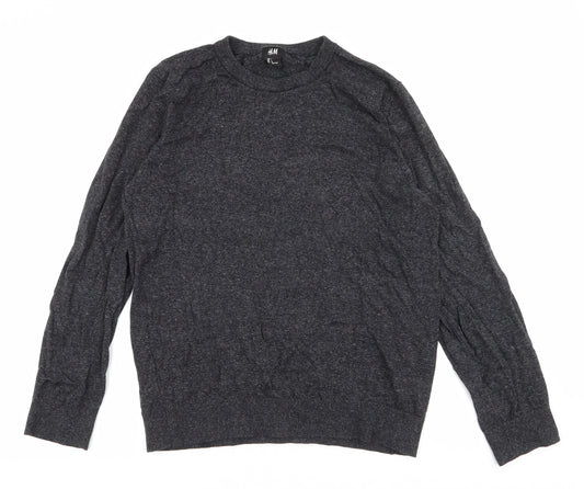 H&M Mens Grey  Cotton Pullover Sweatshirt Size L