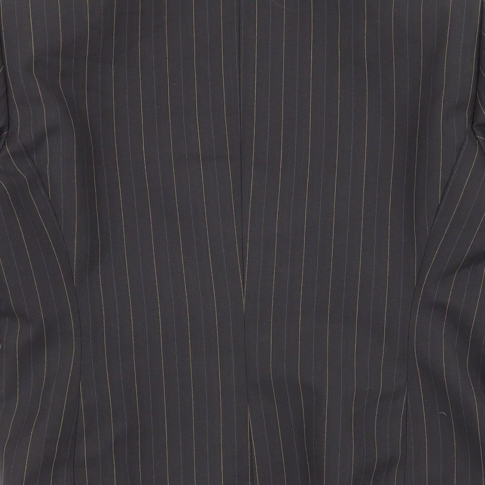Kasper Womens Grey Striped  Jacket Blazer Size 12