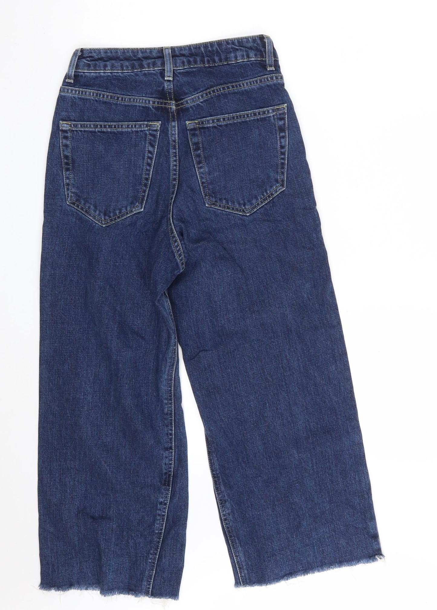 Topshop Womens Blue  Cotton Cropped Jeans Size 24 in L22 in Regular Zip