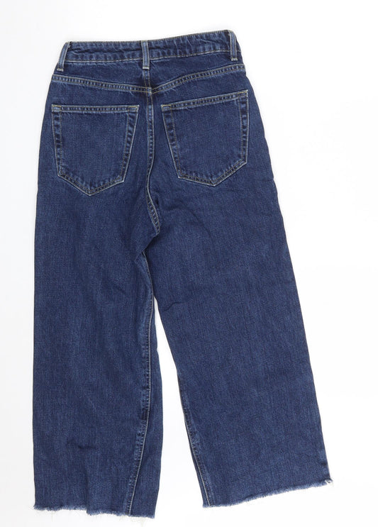 Topshop Womens Blue  Cotton Cropped Jeans Size 24 in L22 in Regular Zip