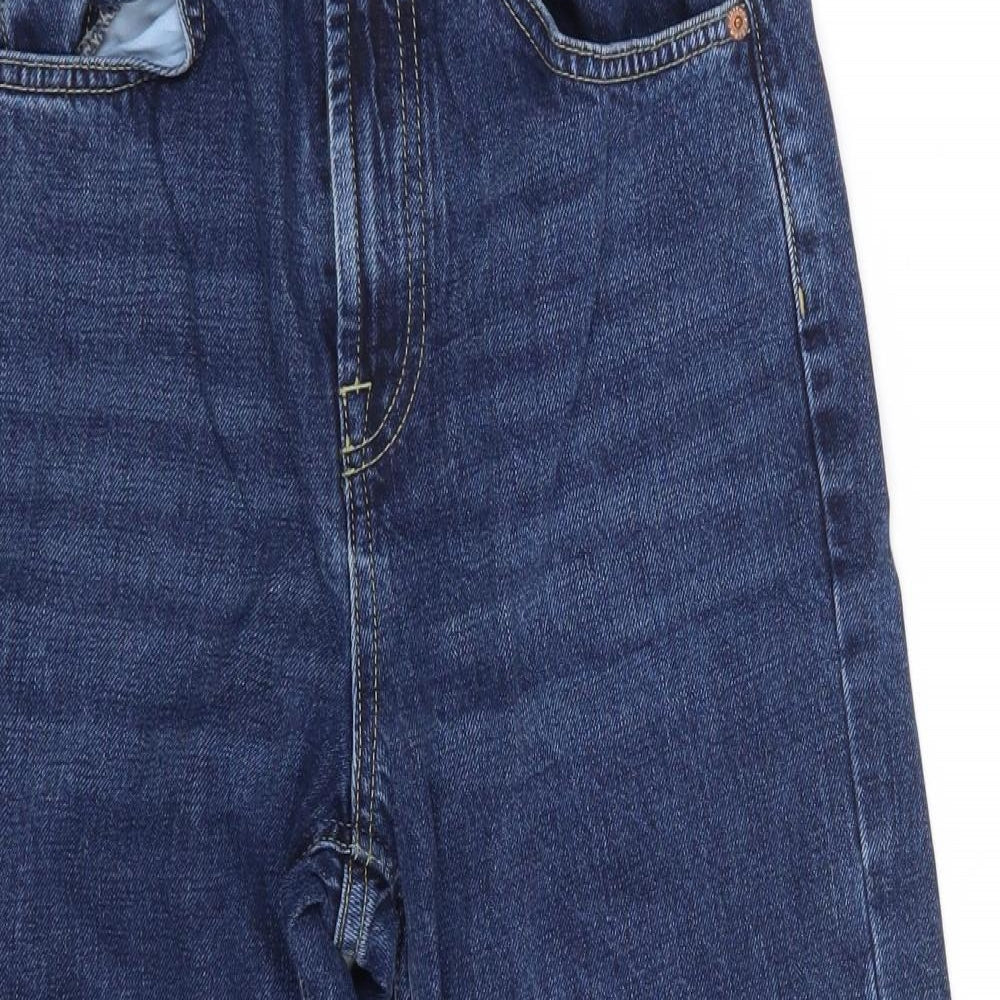 Topshop Womens Blue  Cotton Cropped Jeans Size 24 in L22 in Regular Zip
