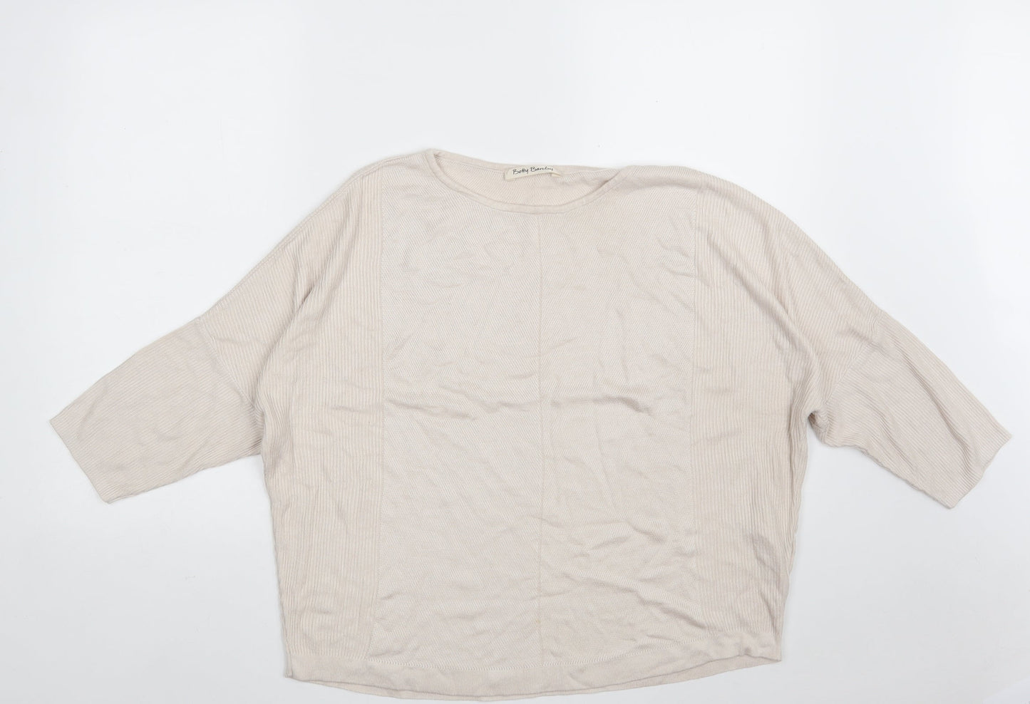 Betty Barclay Womens Beige Round Neck  Viscose Pullover Jumper Size 18