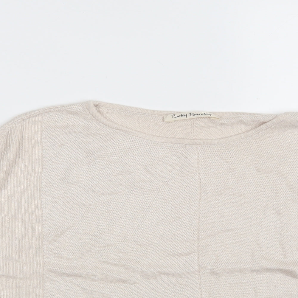 Betty Barclay Womens Beige Round Neck  Viscose Pullover Jumper Size 18