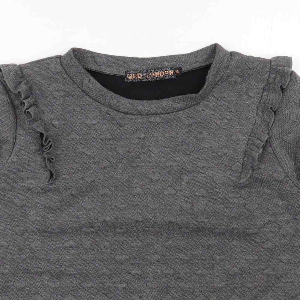 QED London Womens Grey  Polyester Pullover Sweatshirt Size M  Pullover