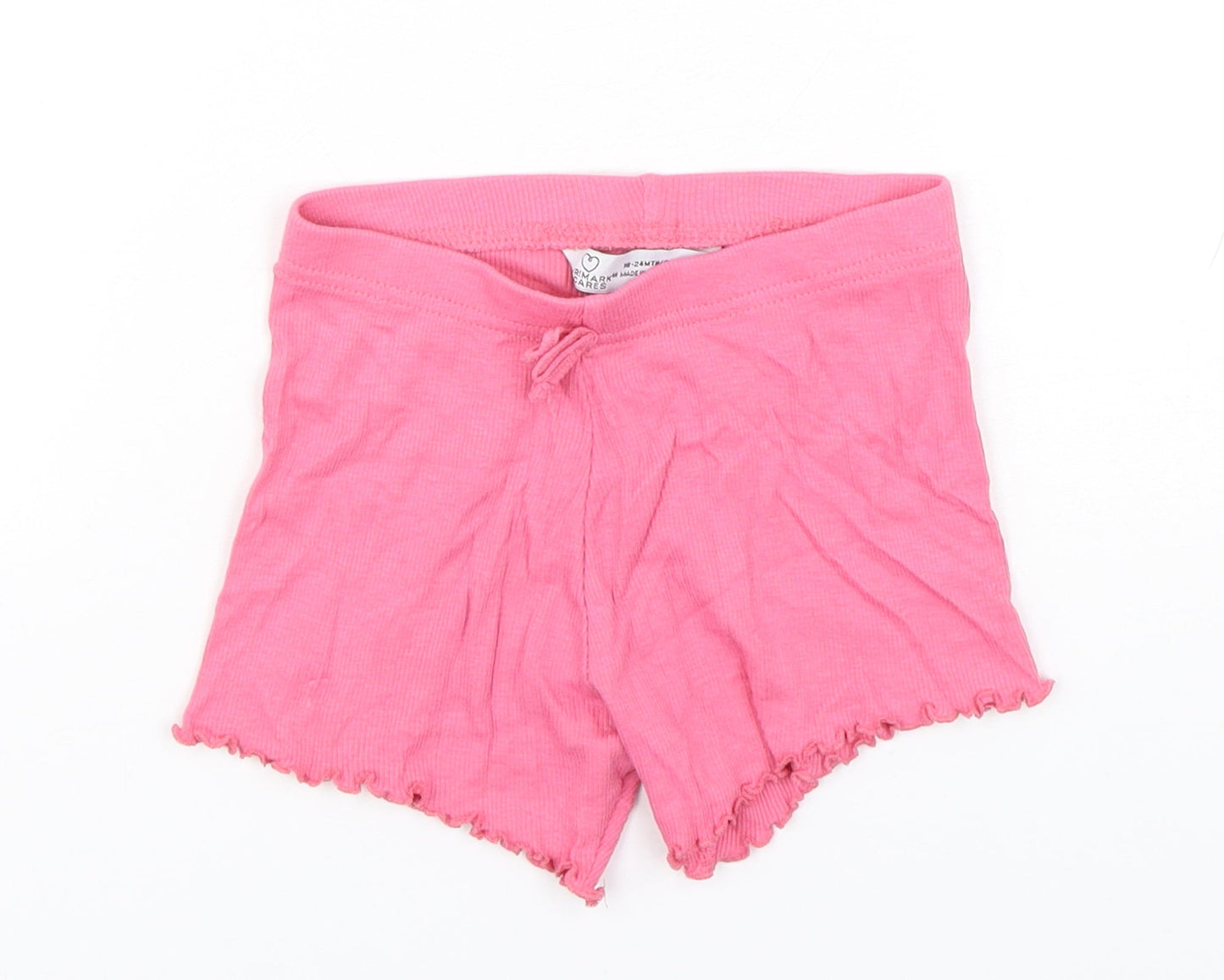 Primark Girls Pink  Cotton Cropped Trousers Size 18-24 Months   - Shorts