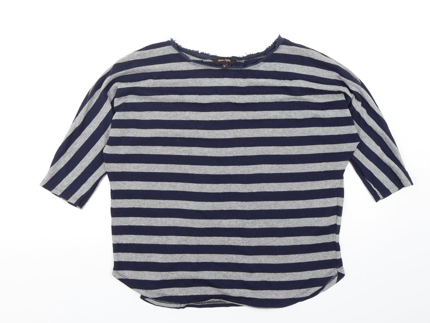 Phase Eight Womens Multicoloured Round Neck Striped Polyester Pullover Jumper Size 10
