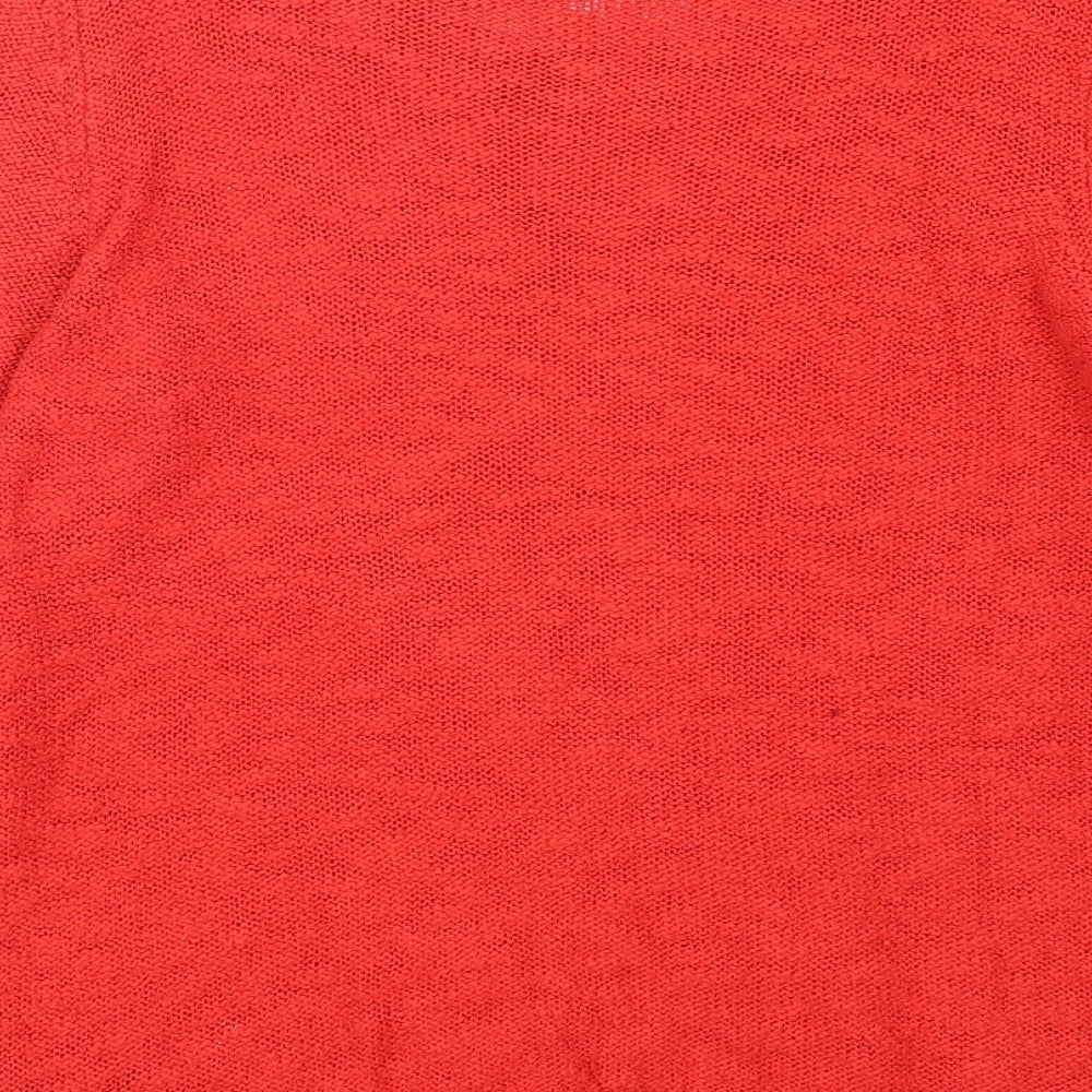 Per Una  Womens Red Round Neck  Cotton Pullover Jumper Size 12