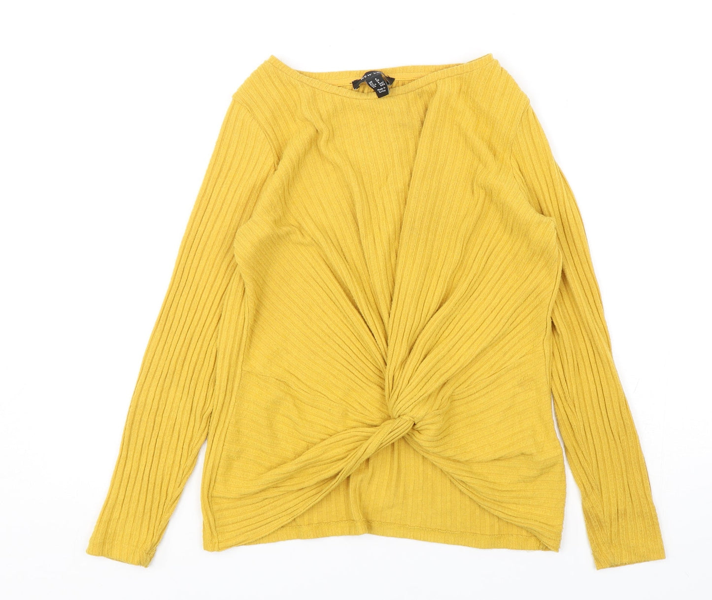 New Look Womens Yellow Round Neck  Viscose Pullover Jumper Size 8