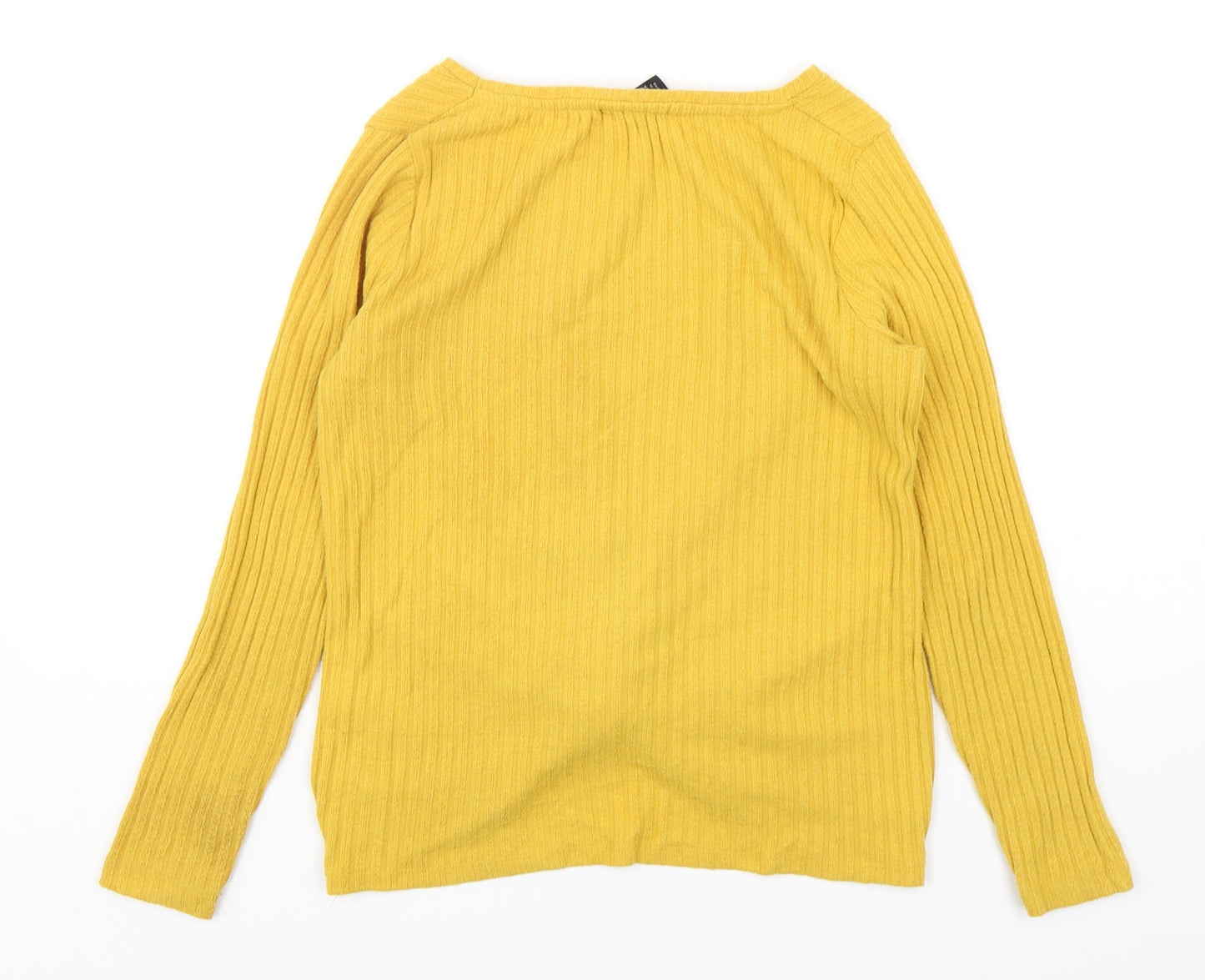 New Look Womens Yellow Round Neck  Viscose Pullover Jumper Size 8