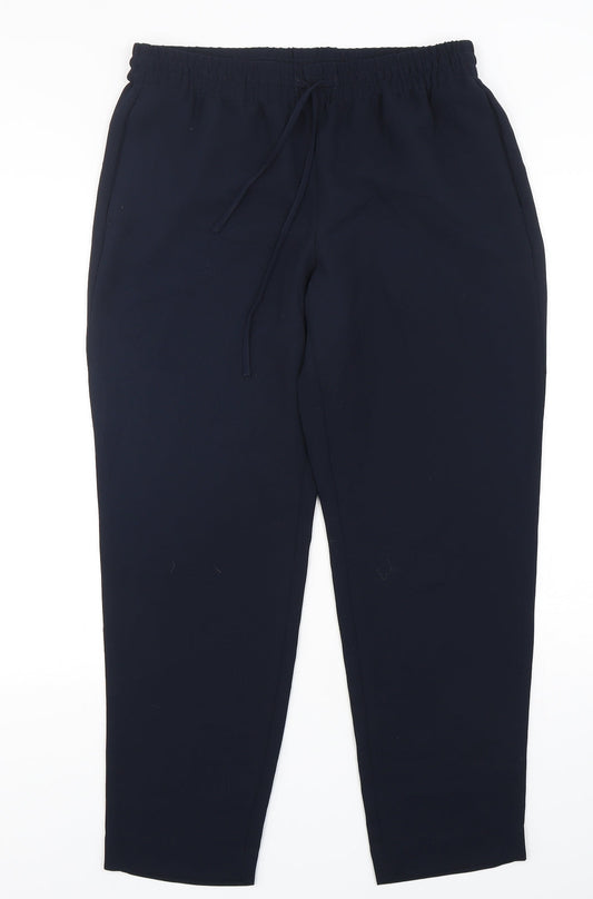 Talbots Womens Blue  Polyester Trousers  Size M L29 in Regular Drawstring