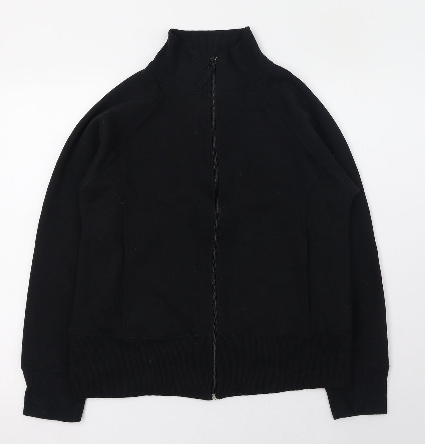 Bonmarché Womens Black Mock Neck  Polyester Full Zip Jumper Size 8