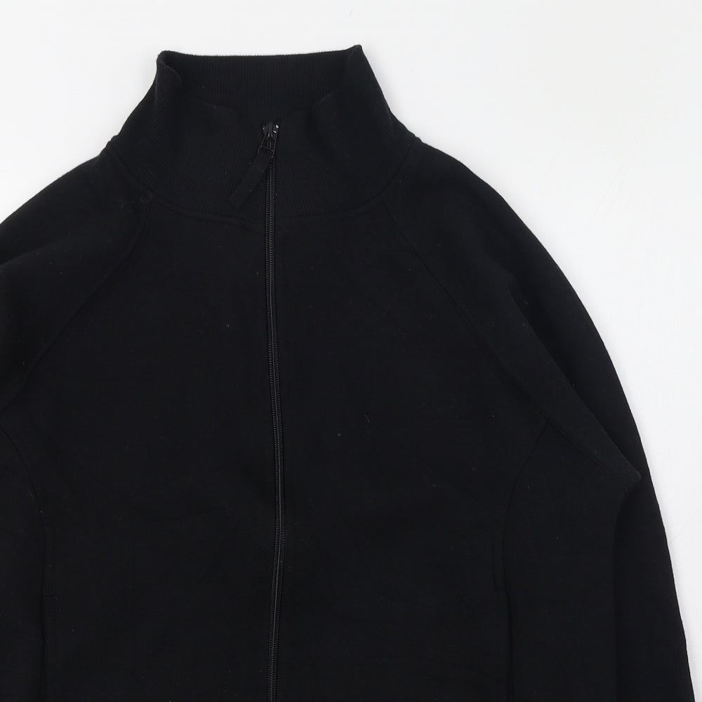 Bonmarché Womens Black Mock Neck  Polyester Full Zip Jumper Size 8