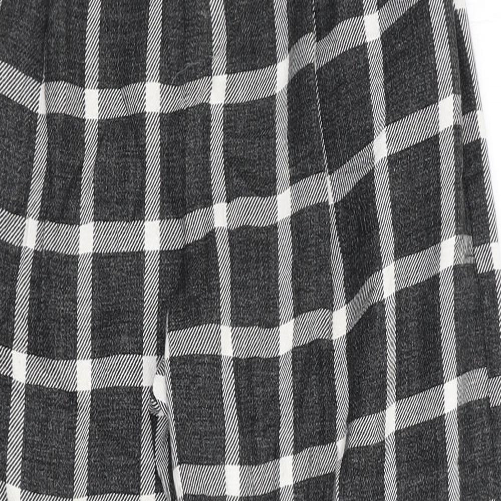 Light Before Dark Womens Grey Check Polyester Carrot Trousers Size 6 L26 in Regular Zip