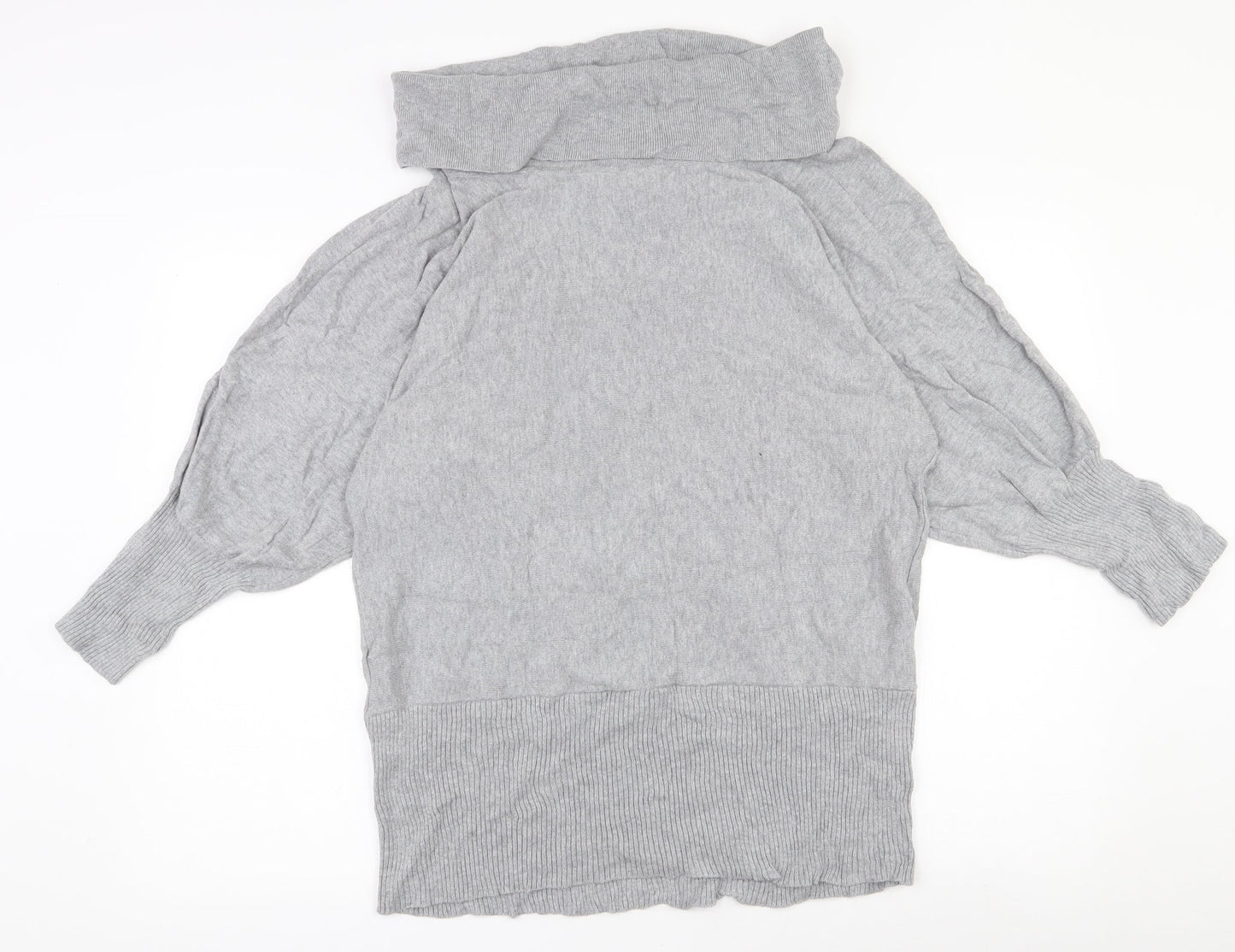 MARBLE Womens Grey Roll Neck  100% Cotton Pullover Jumper Size 10
