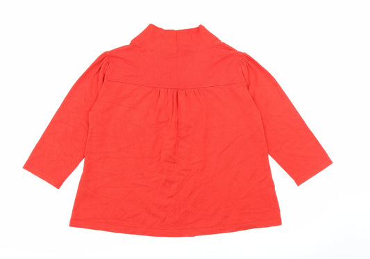 Alex & Co Womens Red V-Neck  Viscose Cardigan Jumper Size 12
