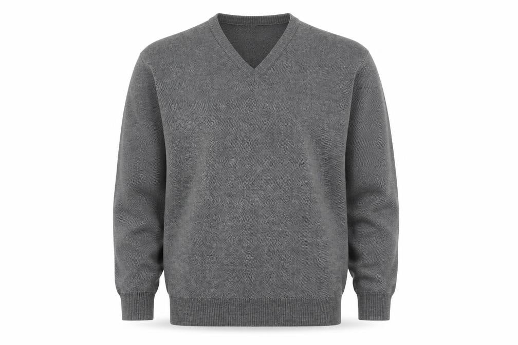 Marks and Spencer Mens Grey V-Neck  Acrylic Pullover Jumper Size L