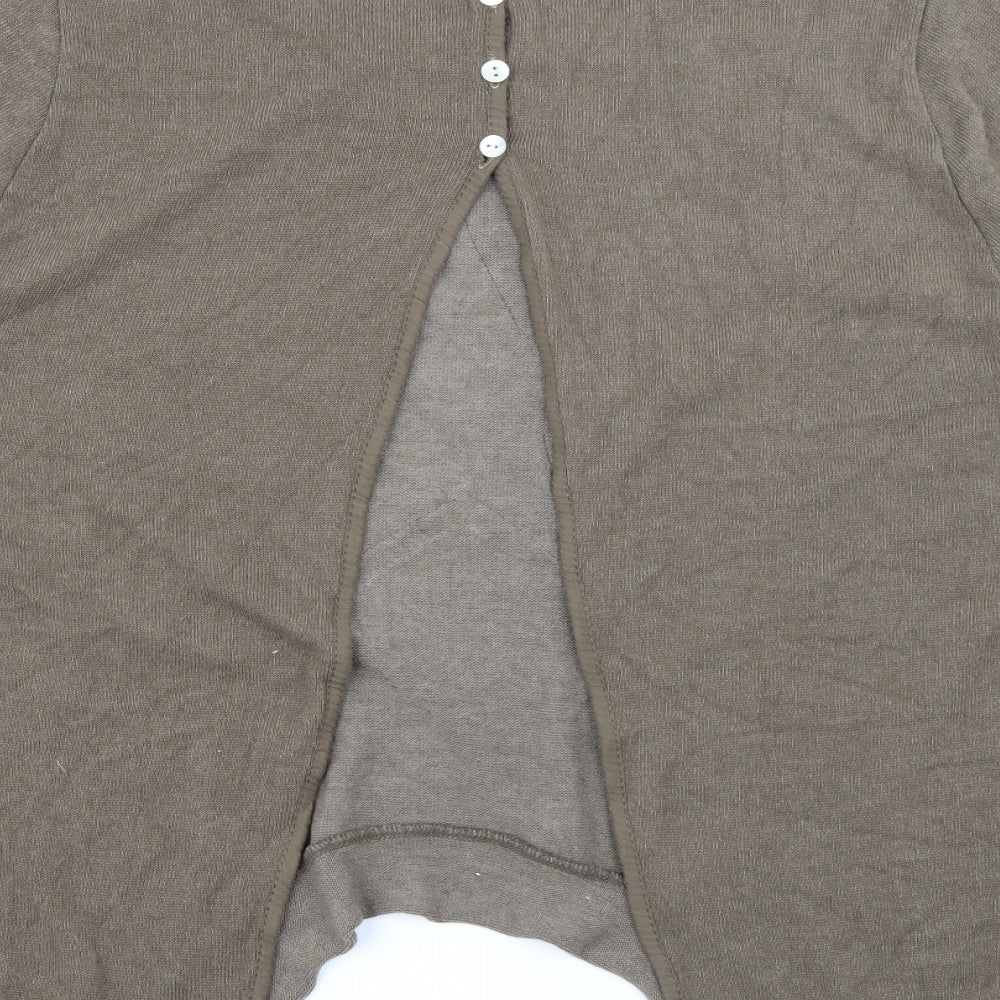 Preworn Womens Brown Scoop Neck  Cotton Pullover Jumper Size 6   - Star